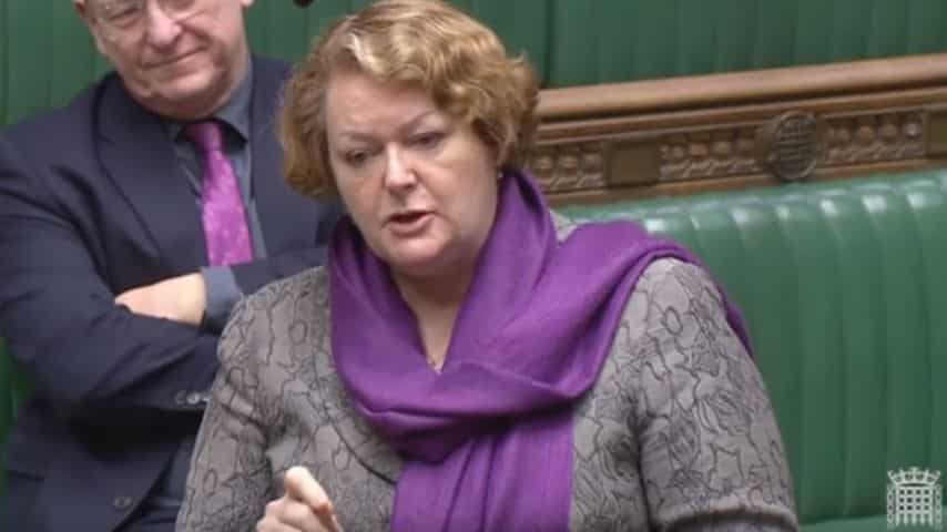 Dr Whitford questions the Minister for Brexit in Parliament as shown in Parliament Live